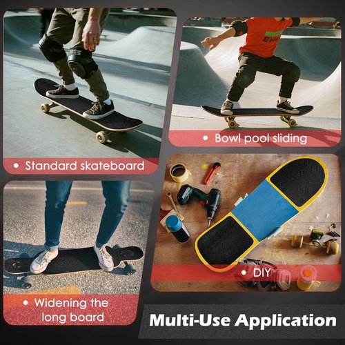 S&X 2-Pack Skateboard Grip Tape 10” x 36” - Hexagonal Pattern for Superior Traction