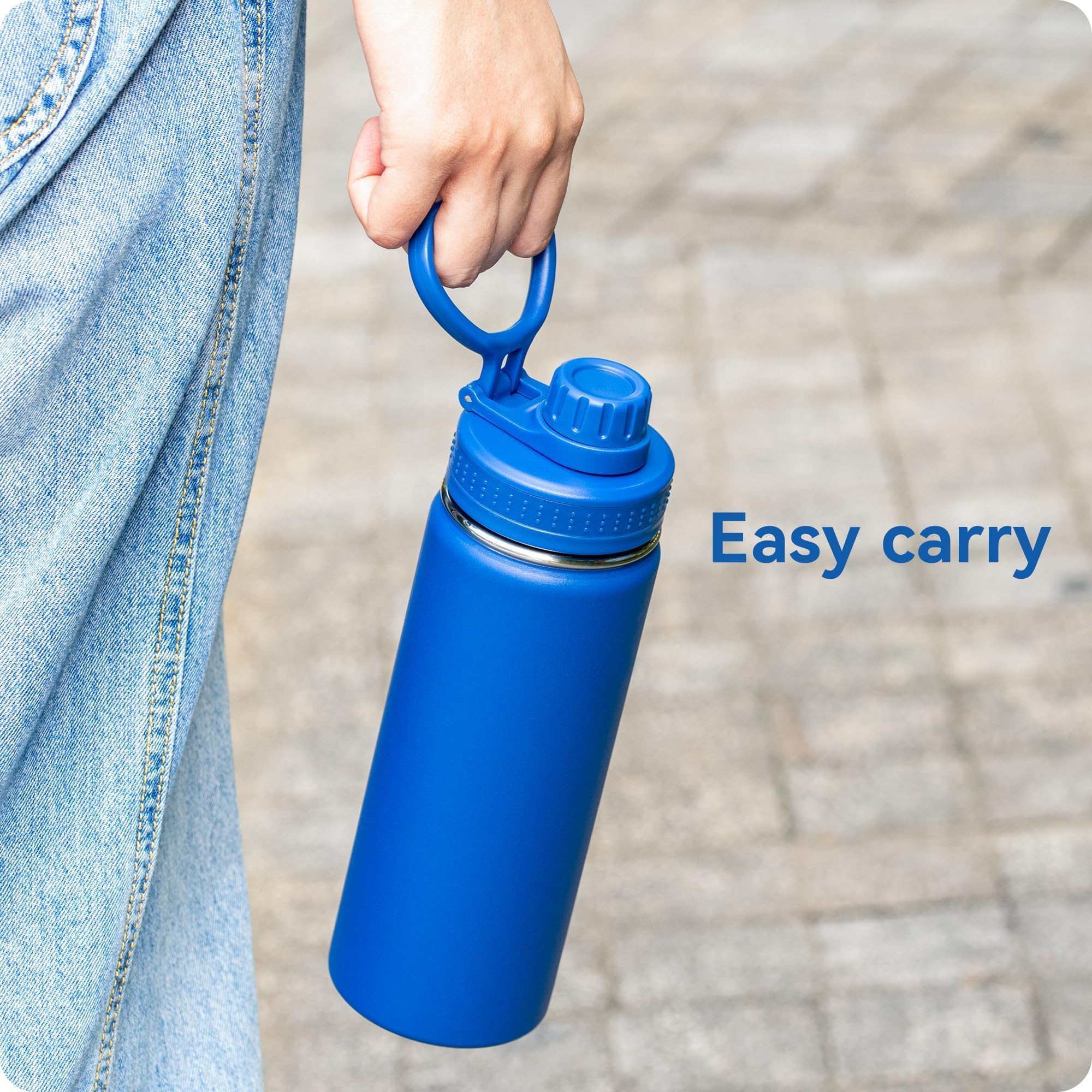 Prurex Spout Lid for Hydro Flask Wide Mouth Bottles | Replacement Lid Fits 12-64oz Models with 2.28" Opening | BPA-Free Sports Accessory (Blue, 1 Pack)