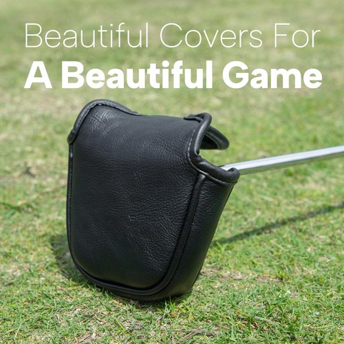 brdejc Golf Putter Cover Leather Mallet Putter Headcover Golf Club Covers with Magnetic Closure for Most Brand (for Mallet)