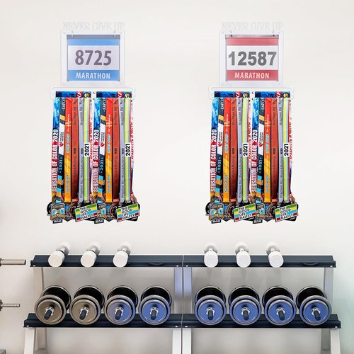 Moxweyeni Race Medal Display - Wall-Mounted Bib Holder for Runners | Perfect Gift for Athletes