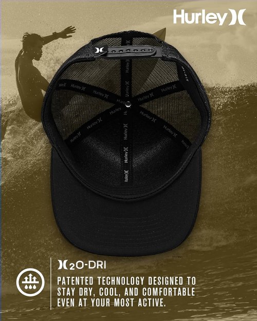 Hurley Men's Caps - H2O-Dri League Baseball Caps with Snapback Closure | Classic Trucker Hats (S-XL)