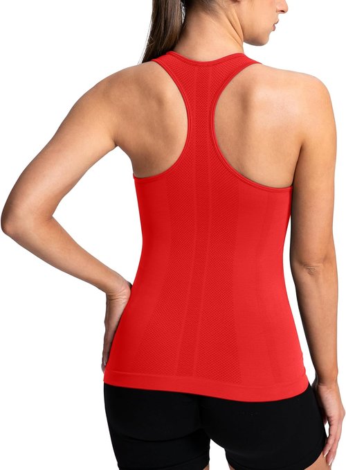 MathCat Racerback Tank Tops for Women - Seamless Padded Athletic Yoga & Running Camisole