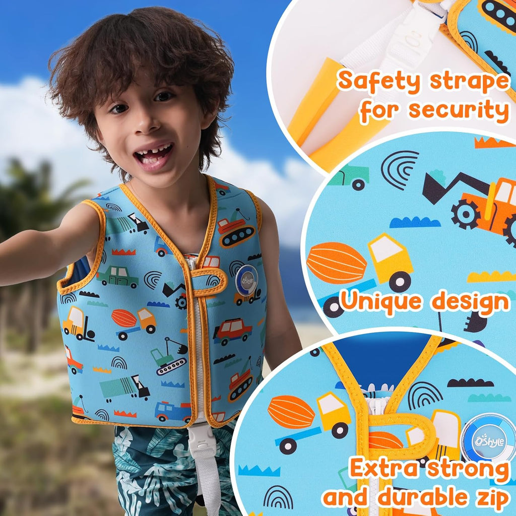 Skiennix Kids Swim Vest - Neoprene Swim Trainer with Crotch Strap for Toddlers 1-9 Years | Adjustable Straps