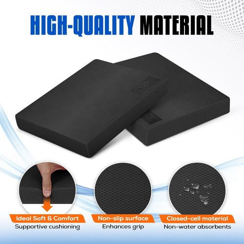 Yes4All Balance Pad, Nonslip TPE Foam Balance Pad with Upgraded Sizes - L, XL, XXL Balance Mat for Fitness, Yoga & Stability Training - Multicolor Options - L, Black