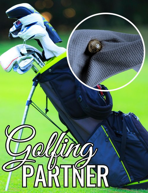 CybGene Labrador Gifts Golf Towel, Gifts for Labrador Lovers, 40 x 60cm Microfiber Golf Towel for Golf Bags for Birthday, Christmas