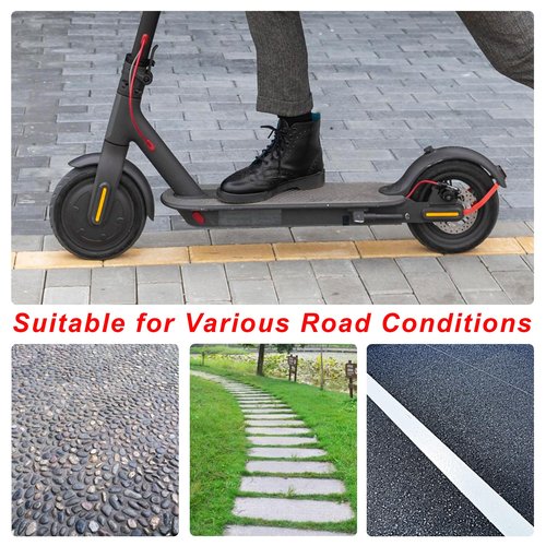 RUTU 8.5x2 Inch Solid Tire for Xiaomi m365 Electric Scooter for m365 pro/gotrax gxl V2/gotrax XR, 50/75-6.1 Scooter Wheels 8 1/2'' Front or Rear Replacement Solid Tires, Red 2 Pack