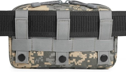 FRTKK Tactical Molle Admin Pouch - USA Flag Patch & Keychain | 2-Pack Tactical Pouches with D-Ring Clip