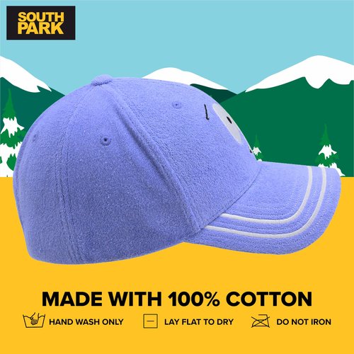 South Park Dad Hat, Towelie Cotton Adjustable Adult Baseball Cap with Curved Brim, Indigo, One Size