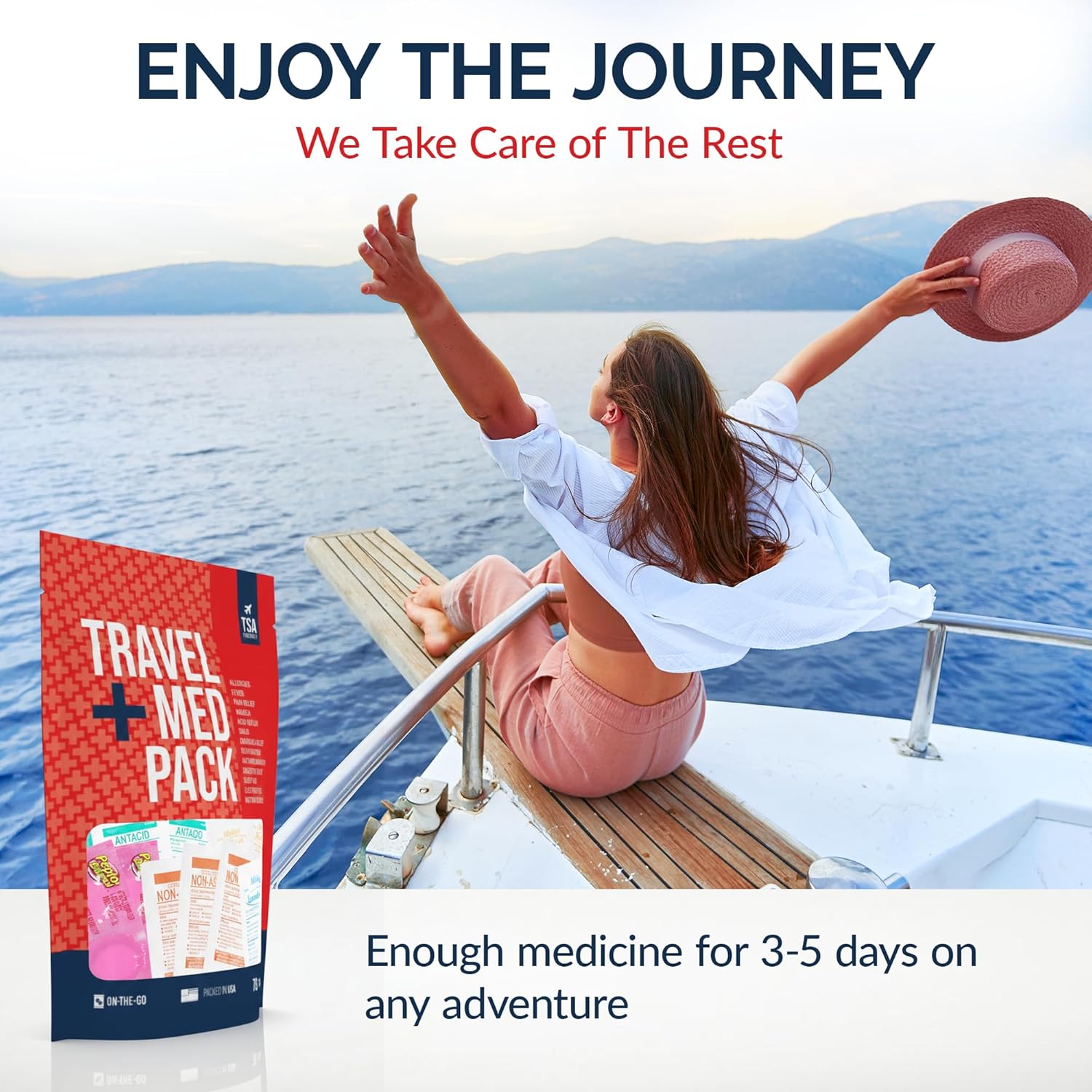 Travel Medicine Kit - 78-Piece TSA-Friendly Med Pack for Flights & Cruises | Essential Individually Wrapped Medications
