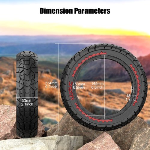 Cooryda 10X2.125 Off Road Tire for Electric Scooter Ninebot F20/F30/F40/F65, 10 inch Solid Rubber Tires for Front And Rear Solid Electric Scooter Tire Tubeless(Black 2pcs)