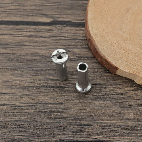 ECSiNG 100Pcs Bicycle Spoke Nipples Fit for 14G / 2mm Dia Spoke Mountain Road Bike Silver Steel 16mm Long Cycling Replacement Accessories