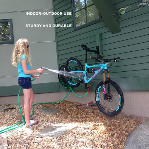 Feedback Sports | Velo Wall Post Bike Storage Mount | Bicycle Wheel Storage | Foldable and Space Saving | Road, Gravel, Mountain Bike Compatible | Versatile Garage Organization