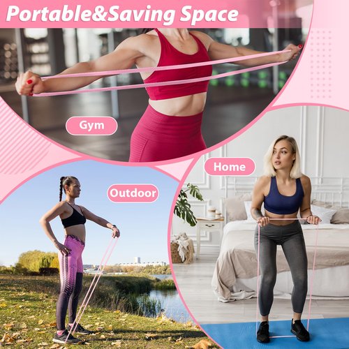 Sotiff 10 Pcs Resistance Bands Pull up Bands Pull up Assistance Band Exercise Workout Ring for Working Out Muscle Training Physical Muscle Training Men and Women (Pink,15-35 Lbs)