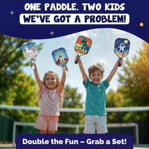 Dany x Kevin Kids Pickleball Paddle – Astronaut & Galaxy Design for Ages 3–12 | Lightweight Fiberglass (0.37 lbs) | Small, Comfy Grip | Fun Beginner Gift for Boys, Girls, Toddlers & Youth