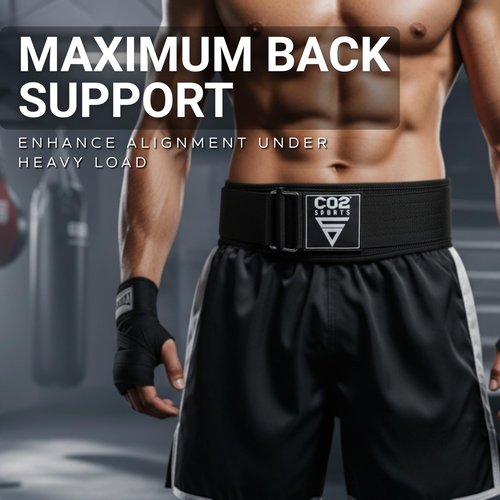 CO2 SPORTS Titan Weight Lifting Belt Self-Locking Titan, Premium Support Belt for Functional Fitness, Deadlift Training, Black (X-Large)