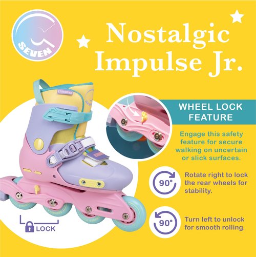 C SEVEN C7skates Nostalgic Jr. Inline Skates for Girls, Boys, and Youth (Tangerine, Size M)