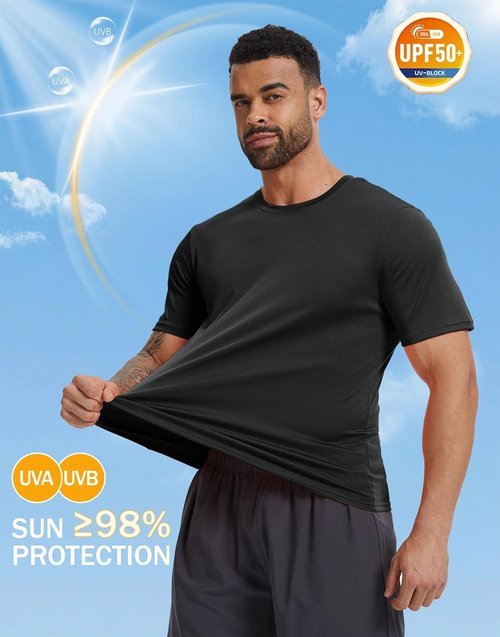 KINSWT Men's Athletic T-Shirts - Quick Dry, UPF 50+ Cooling Workout Tee | Short Sleeve Gym Top