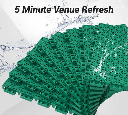 jxgzyy 24 PCS Basketball Court Tiles, 5/8 Inch Thick Interlocking Sport Outdoor Floor Tiles, Non Slip PP Drainage Mat for Tennis Court Drain Deck Pool Patio Shower Kitchen Garage Poach