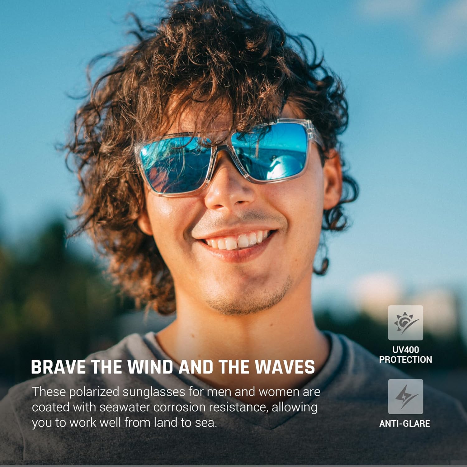 TOREGE Polarized Sports Sunglasses - UV Protection & Lightweight Design for Fishing & Golfing