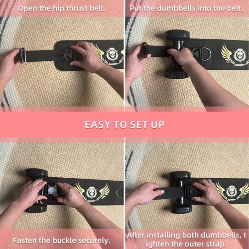 Jupiter 2-in-1 Hip Thrust Belt for Women & Men – Heavy Duty Glute Workout Equipment for Dumbbell, Kettlebell & Plate Exercises – Supports 300 lbs – Weighted Dip Belt for Home & Gym Workouts(Purple)