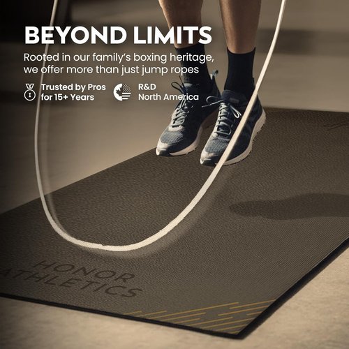 Honor Athletics Jump Rope Mat - 1/4" Thick High-Density Rubber | Non-Slip & Odor-Free for Indoor/Outdoor Use
