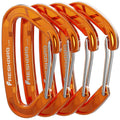 FresKaro Wire gate Carabiner Clips, 15kN WireGate Caribeener Heavy Duty, Caribeaner Spring Snap Hooks, D Ring, Strong, Lightweight, 4Pack for Keychain, Key, Gym, Outdoor Camping, Medium Size, Orange
