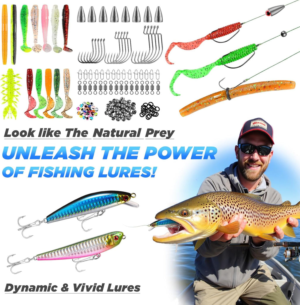 PLUSINNO Fishing Backpack - Waterproof Tackle Bag with Rod Holder & Reel Combos | Ideal Fishing Gear Gift for Men
