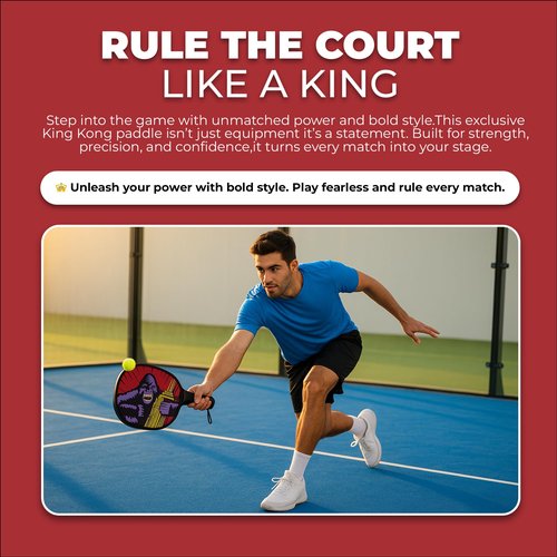 Pop Art Paddles Carbon Fiber Pickleball Paddles, Textured Honeycomb Core Pickleball Racket with Cushion Grip, Designed for Control and Balance by Legendary Pop Artist Burton Morris (Red)