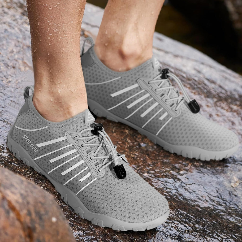 SIMARI Water Shoes - Quick-Dry Barefoot Aqua Socks | Lightweight Non-Slip Swim Shoes for Beach Sports & Diving