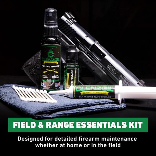 Clenzoil Field & Range Essentials Combo Kit - All-in-One Gun Cleaning & Lubrication Set - Includes Microfiber Towel, Gun Oil & Pump Sprayer