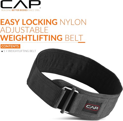 CAP Barbell Premium Nylon Weightlifting Belt - Durable Support for Optimal Performance | Multiple Sizes Available