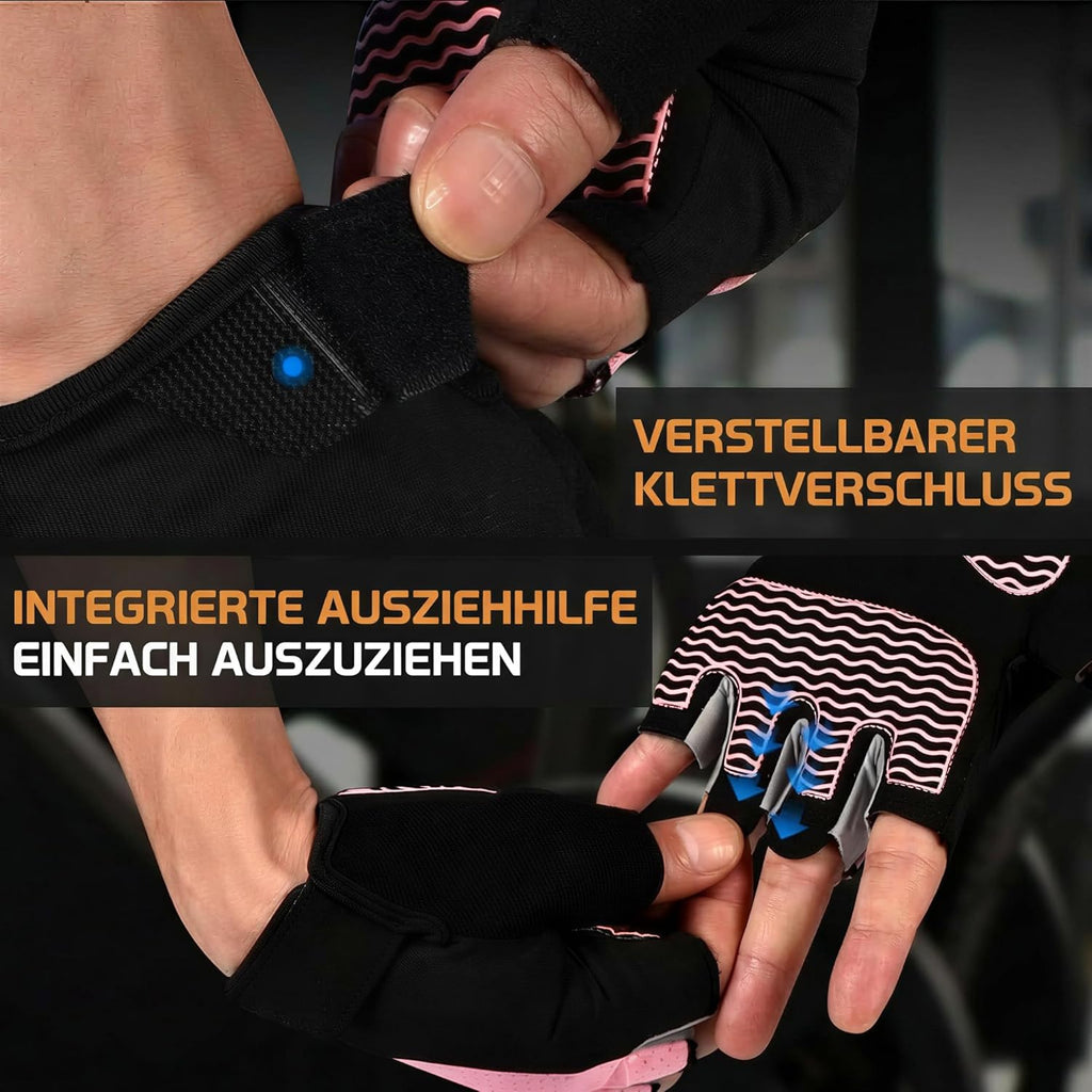 Sunnex Workout Gloves for Women - Breathable Fingerless Weight Lifting Gloves with Non-Slip Silicone Padding | 4 Sizes Available