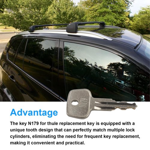 Hugexpen N179 Key Replacement for Thule Rack Core, Key Cylinder for Bike Rack Lock, Roof Cargo Lock, Roof Rack Locks, Cross Bars, Towers, Ski Rack Etc