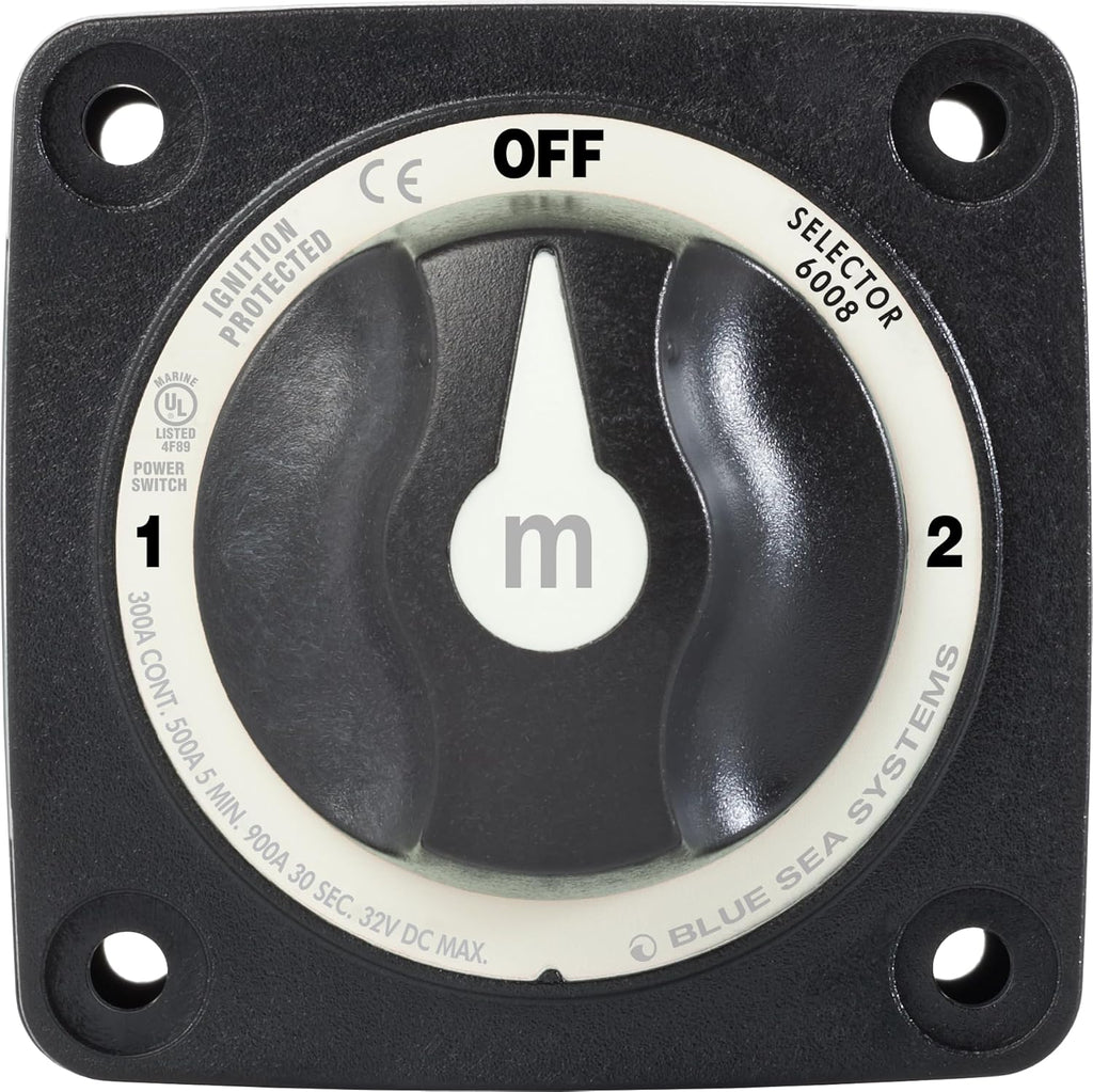 Blue Sea Systems 3-Position Mini Battery Switch - Durable Black Design | Model 6008200 m-Series