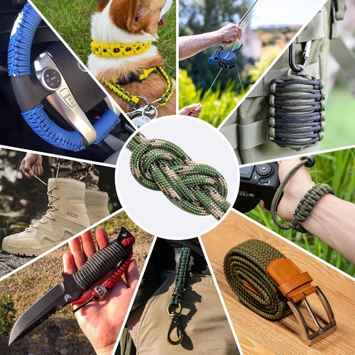 1200 Paracord Rope - 4.4mm 14 Strand Nylon for Outdoor Camping & DIY Projects | Camo Green 100FT