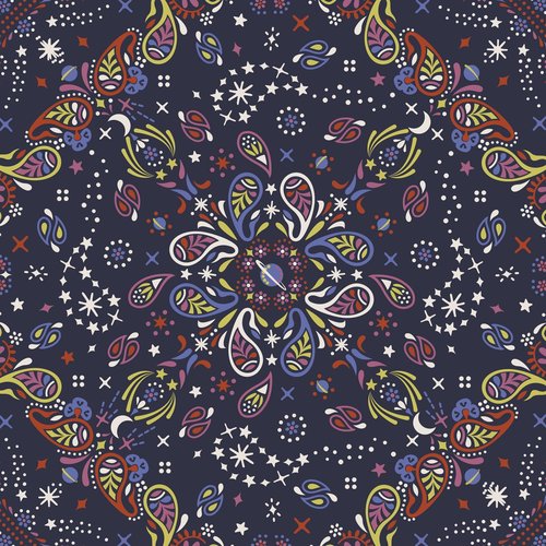 Vera Bradley Women's Premium Cotton Large Bancroft Backpack, Starry Paisley, One Size