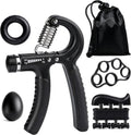 Hand Grip Strength Trainer Kit - 5 Pack Adjustable Resistance Forearm Grippers for Enhanced Hand Strength