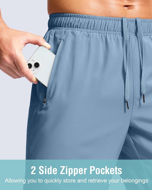 G Gradual Men's Athletic Running Shorts - Quick Dry with Zipper Pockets | 7"/5"/9" Sizes for Gym & Hiking