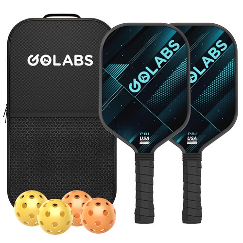 Golabs PB1 Pickleball Paddles Set of 2, Durable Fiberglass Surface& 16mm STR-Core Power Polymer Core, USAPA Approved, 8oz Lightweight & Comfort Anti-Slip Elongated Grip for Increased Power and Spin