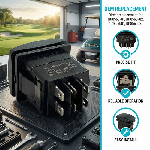 Golf Cart Forward Reverse Switch for Club Car DS and Precedent 1996-up 48V Electric Golf Cart PowerDrive Plus, FWD REV Rocker Switch 101856001 101856002 10L0L