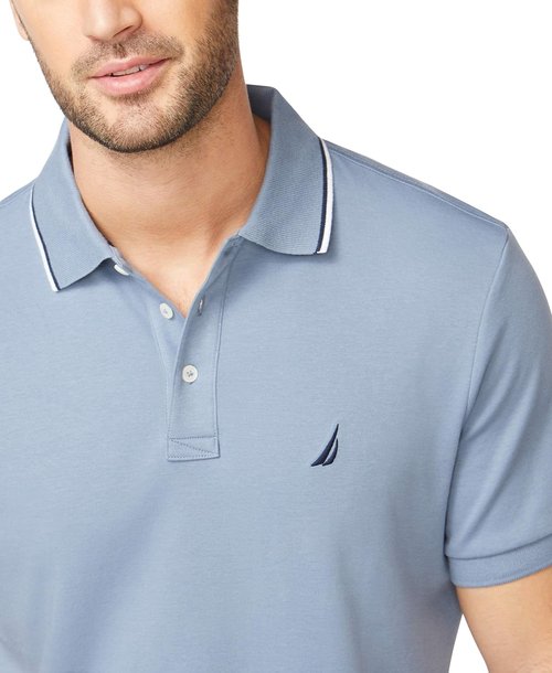 Nautica Men's Classic Fit Polo Shirt - Short Sleeve with Dual Tipped Collar | Stylish Comfort