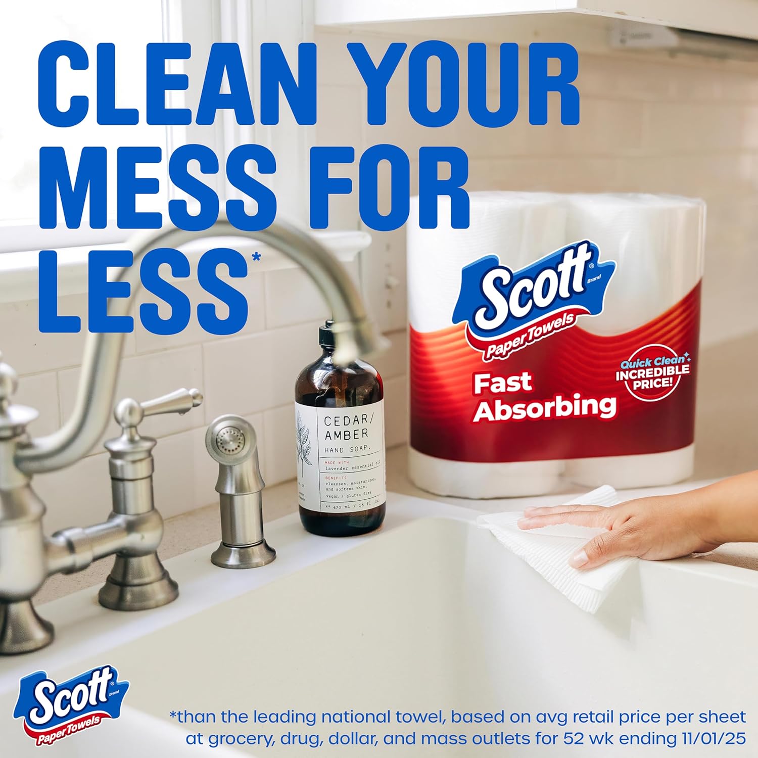 Scott Paper Towels - Choose-A-Sheet Design | 6 Double Rolls (12 Regular Rolls, 108 Sheets Each)