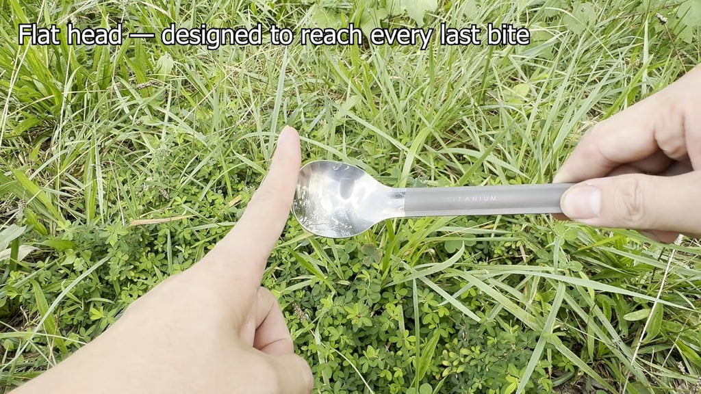 TOAKS Titanium Long Handle Spoon - Polished Bowl for Easy Serving | Lightweight & Durable Design