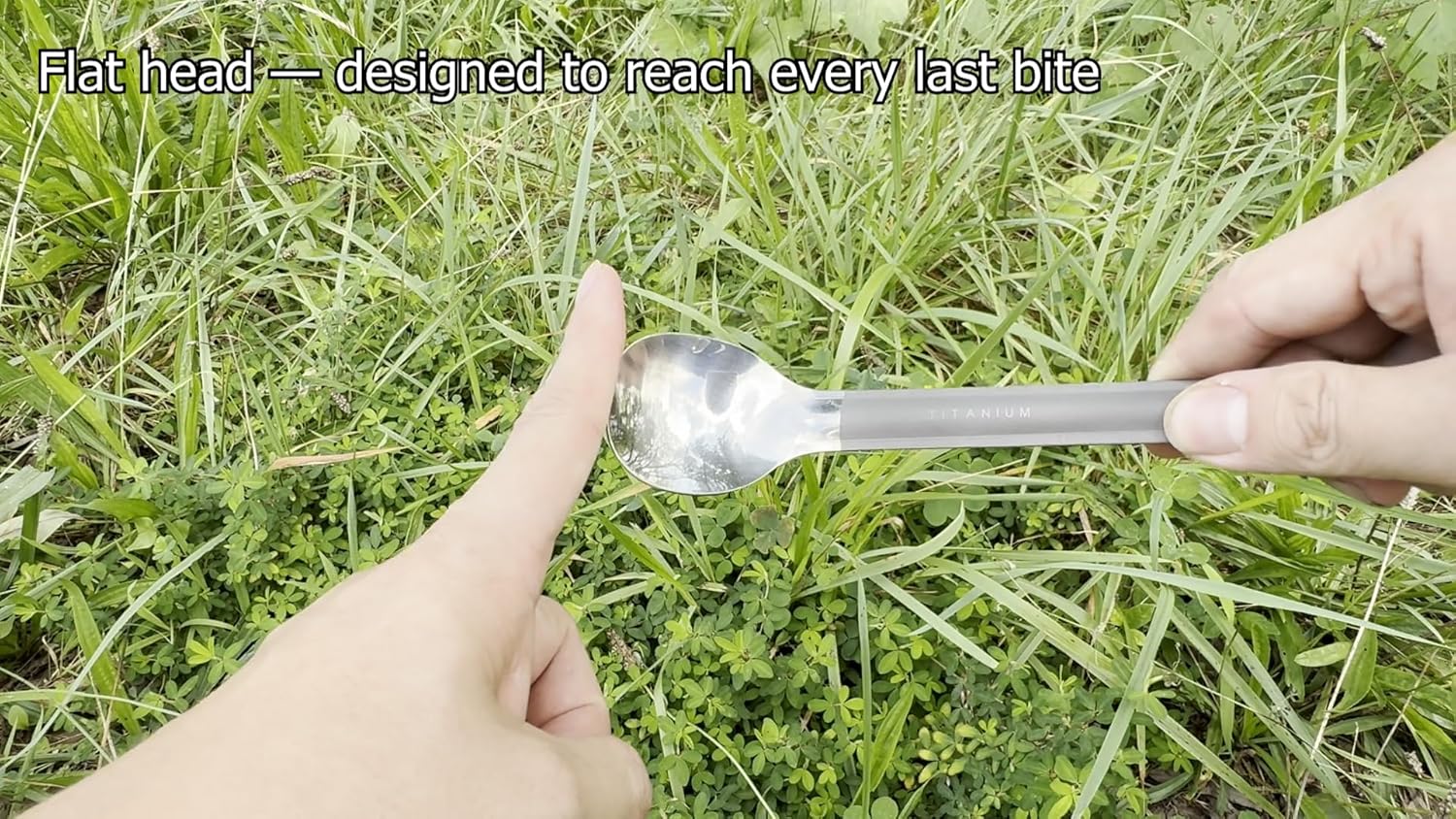 TOAKS Titanium Long Handle Spoon - Polished Bowl for Easy Serving | Lightweight & Durable Design