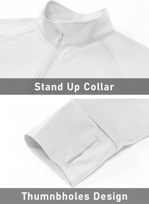 MAGCOMSEN Women's Lightweight Athletic Jacket - UPF 50+ Sun Protection, Full Zip, Long Sleeve, Ideal for Hiking