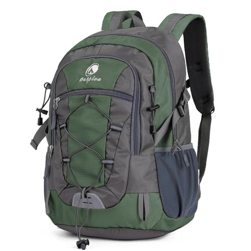 Outplea 25L Small Hiking Backpack Daypack for Men Women, Waterproof Outdoor Backpack with Chest Strap for Camping, Green