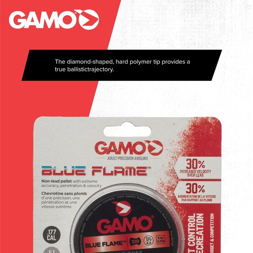 Gamo 632270254 PBA Blue Flame Pellets .177 Caliber, 100 Count