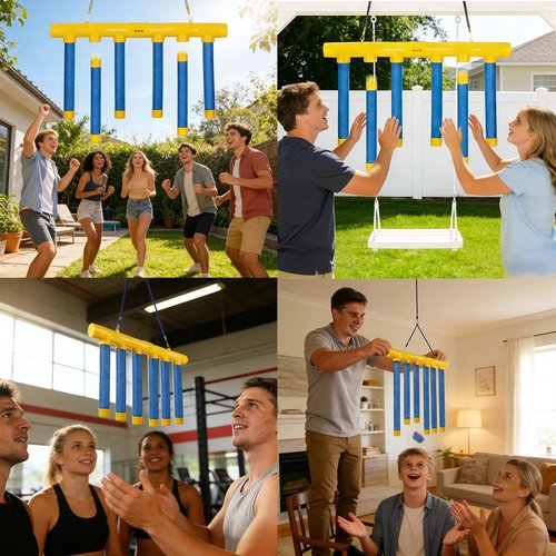 Foubret Reflex Challenge Game, 3 Adjustable Drop Stick Game, Reflex Game Falling Sticks for Hand Speed Challenge, Reaction Time & Hand Eye Coordination Training, Catching Sticks Game (Blue)