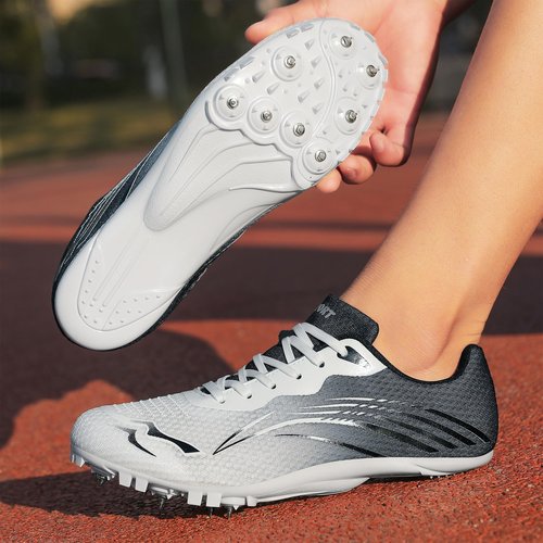 cungel New Upgrade Track and Field Shoes for Men Women Girls Boys 8 Spikes Sneakers Outdoor Professional Running Nail Spikes Shoes Sprint Racing Running Jumping Shoes Boys Grils
