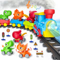 Skiennix Electric Train Set for Toddlers - Musical Steam Train with Lights & Dinosaur Cars | Perfect Gift for Ages 1-6